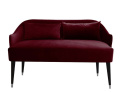 Emi velvet burgundy upholstered sofa