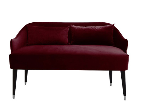 Emi Samt-Sofa in Burgunderrot