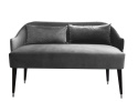 Emi velvet gray upholstered sofa