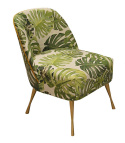 Monstera Green upholstered armchair
