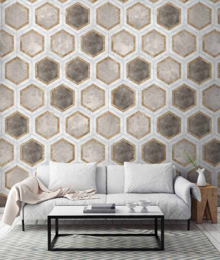 Wallpaper wall Honeycomb