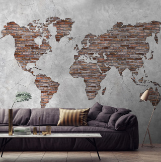 Loft Map Wall Wallpaper