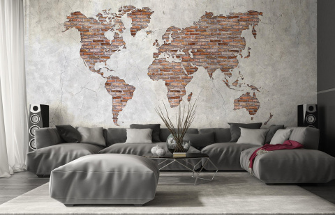 Loft Map Wall Wallpaper