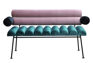 ROLL&ROLL upholstered sofa on a metal frame