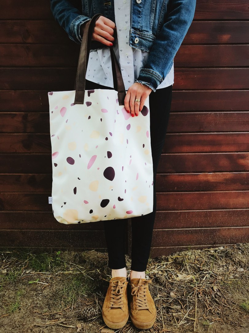 Bag Mr. m Terrazzo white/ears natural leather