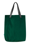 Bag Mr. m velvet bottle green/ears natural leather