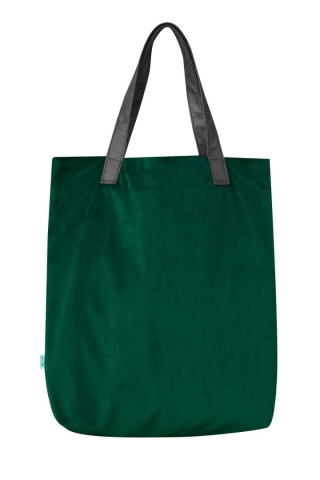 Bag Mr. m velvet bottle green/ears natural leather