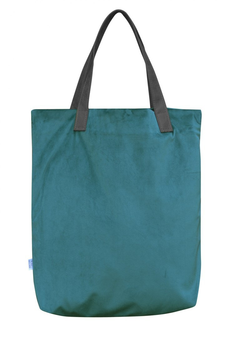 Bag Mr. m velvet turquoise/ears natural leather