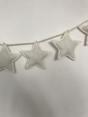 Garland with stars from flax-off white