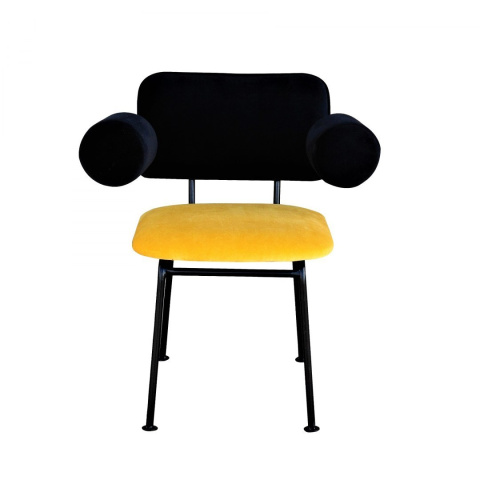 BEE upholstered armchair with armrests on a metal frame