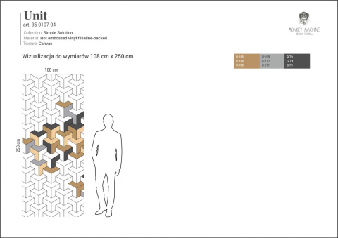 Einheit Wandtapete Größe 108 cm x 250 cm