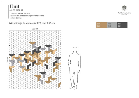 Wandtapete Einheit Dimension 220 cm x 250 cm