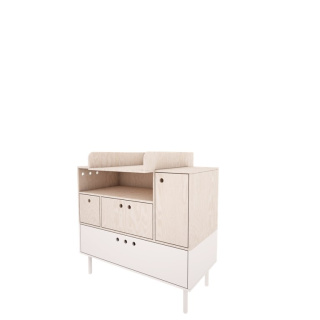 RIVER Changing table Sand beige on the chest of drawers